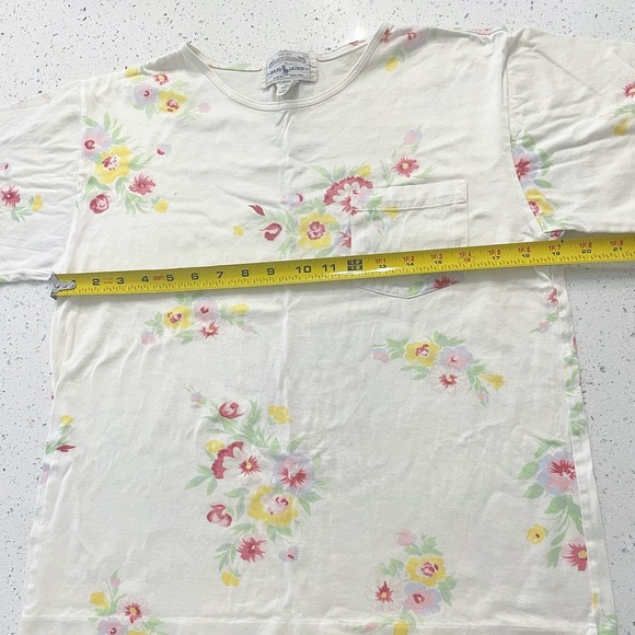 Ralph Lauren 1980s Floral Top Womens M AUTHENTIC ROUGHWEAR MADE IN HONG KONG VTG - Picture 6 of 7
